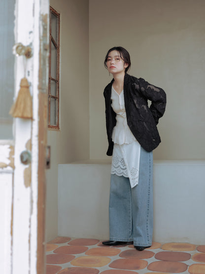 2wayレースぺプラムトップス　[通常]