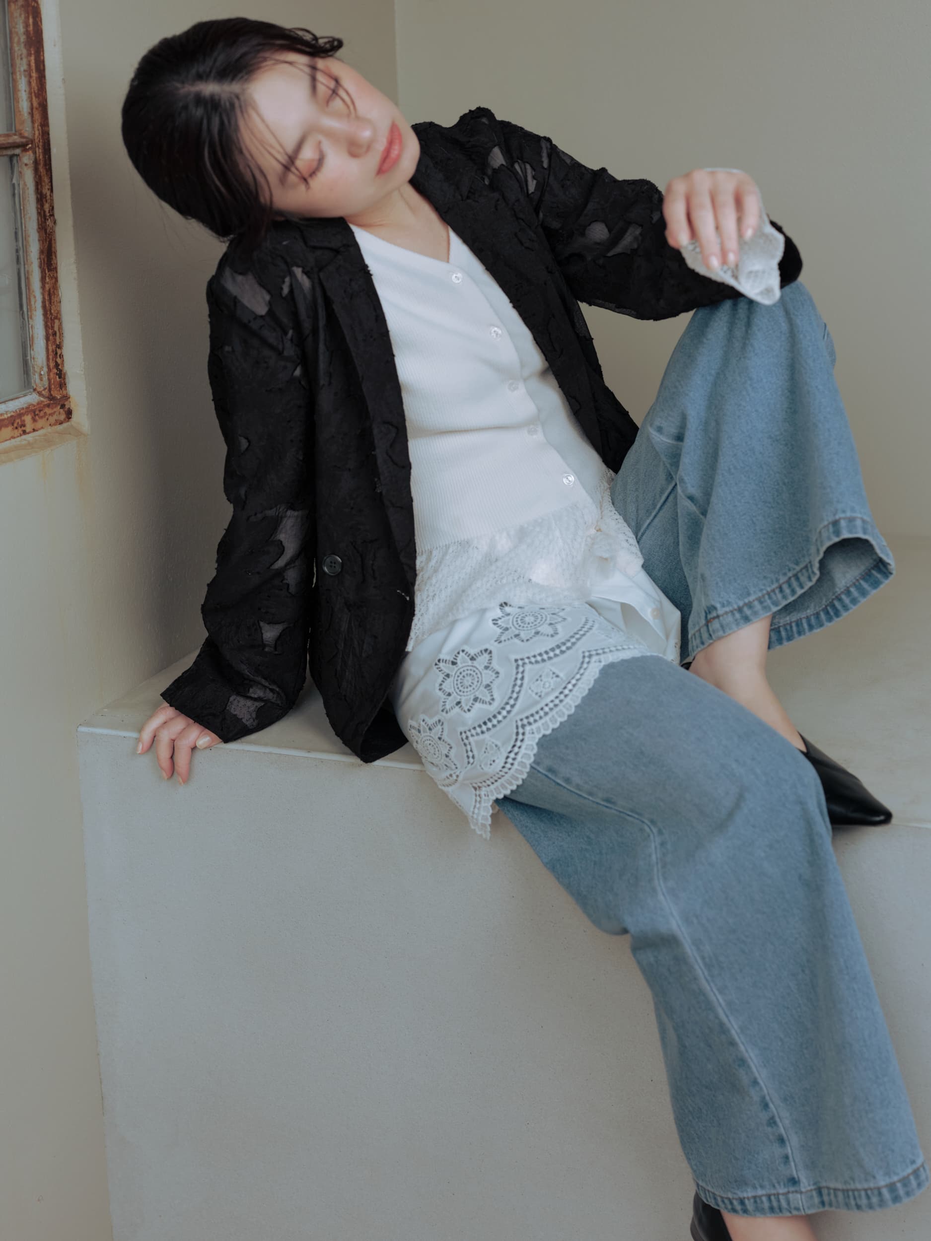 カットワークヘムブラウス | 小柄・低身長女性向けファッション通販