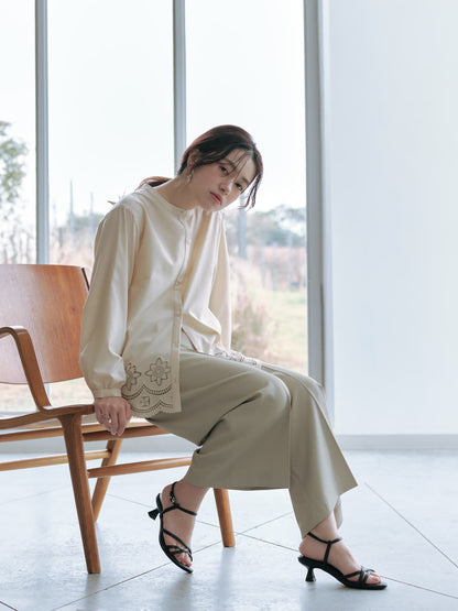 とろみツータックワイドパンツ-short & regular　[通常]