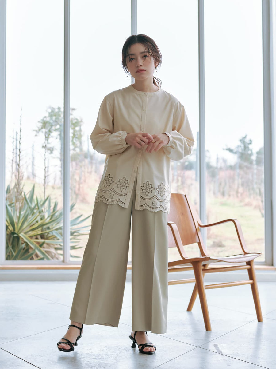 カットワークヘムブラウス　[通常]