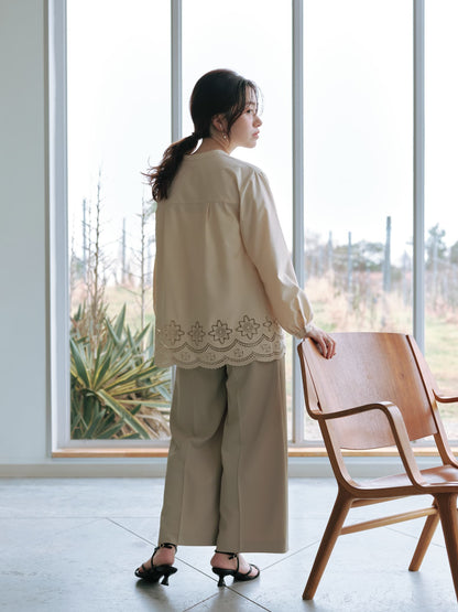 とろみツータックワイドパンツ-short & regular　[通常]