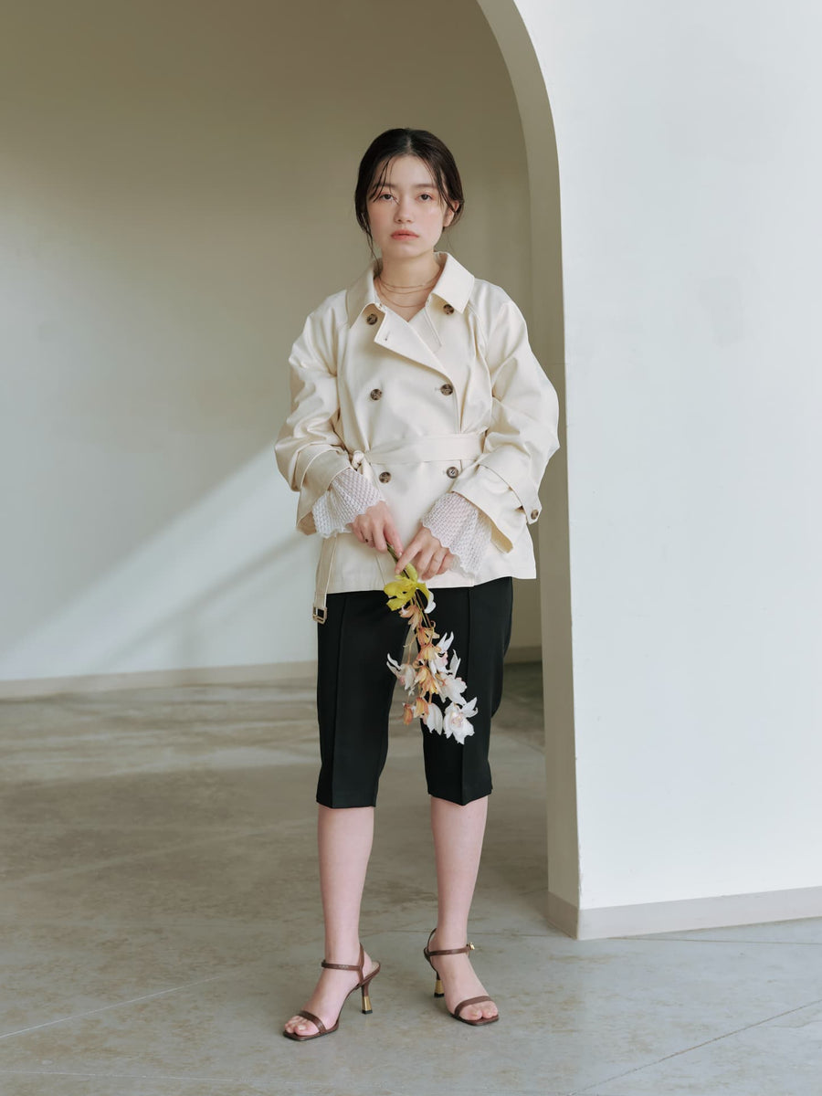 バックタックミドルトレンチコート　[通常]