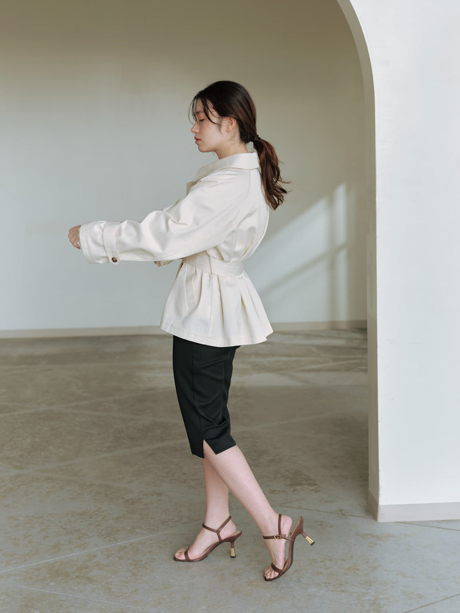 バックタックミドルトレンチコート　[通常]