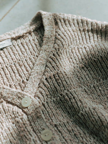 スラブミックススパンコールカーディガン　[通常]