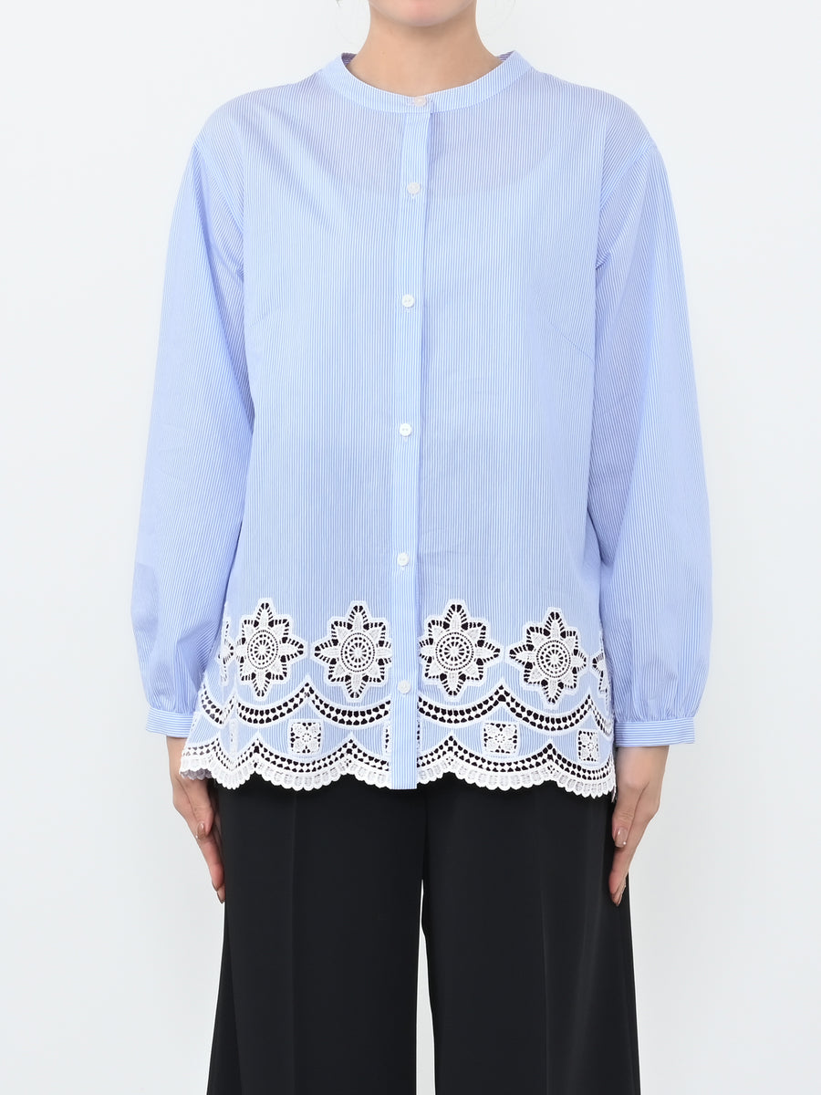 ※こちらが実物のカラーに一番お色味が近くなっております。（ブルーストライプ）<br>149cm | B:77 W:60 H:83 股下:68.5 | ワンサイズ着用