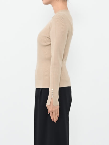 シルキーコットンゴールドボタンニット　[通常]