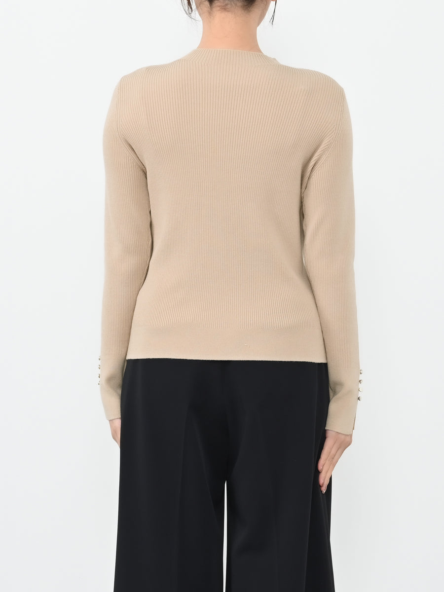 シルキーコットンゴールドボタンニット　[通常]