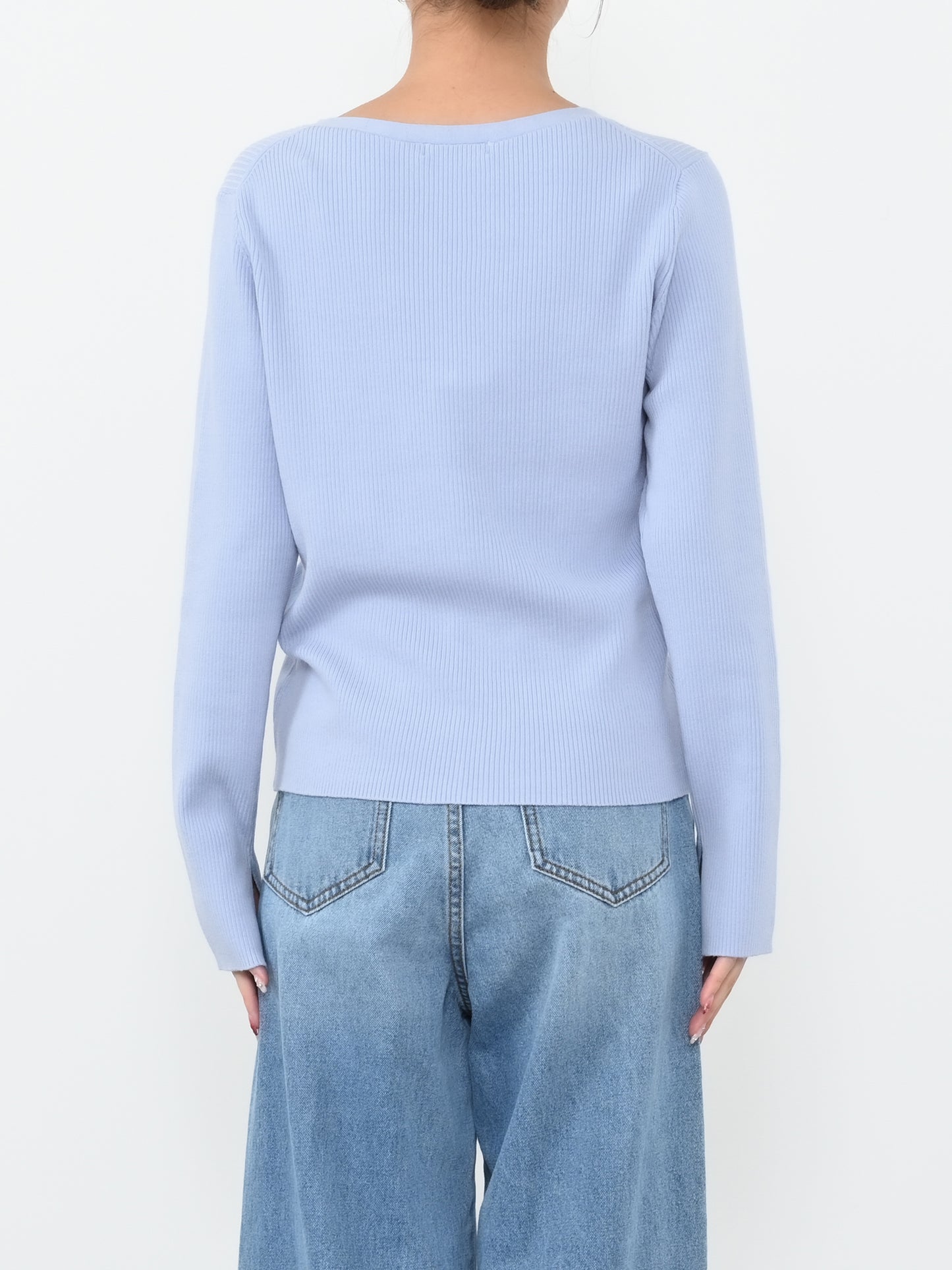 シルキーコットンゴールドボタンニットカーディガン　[通常]