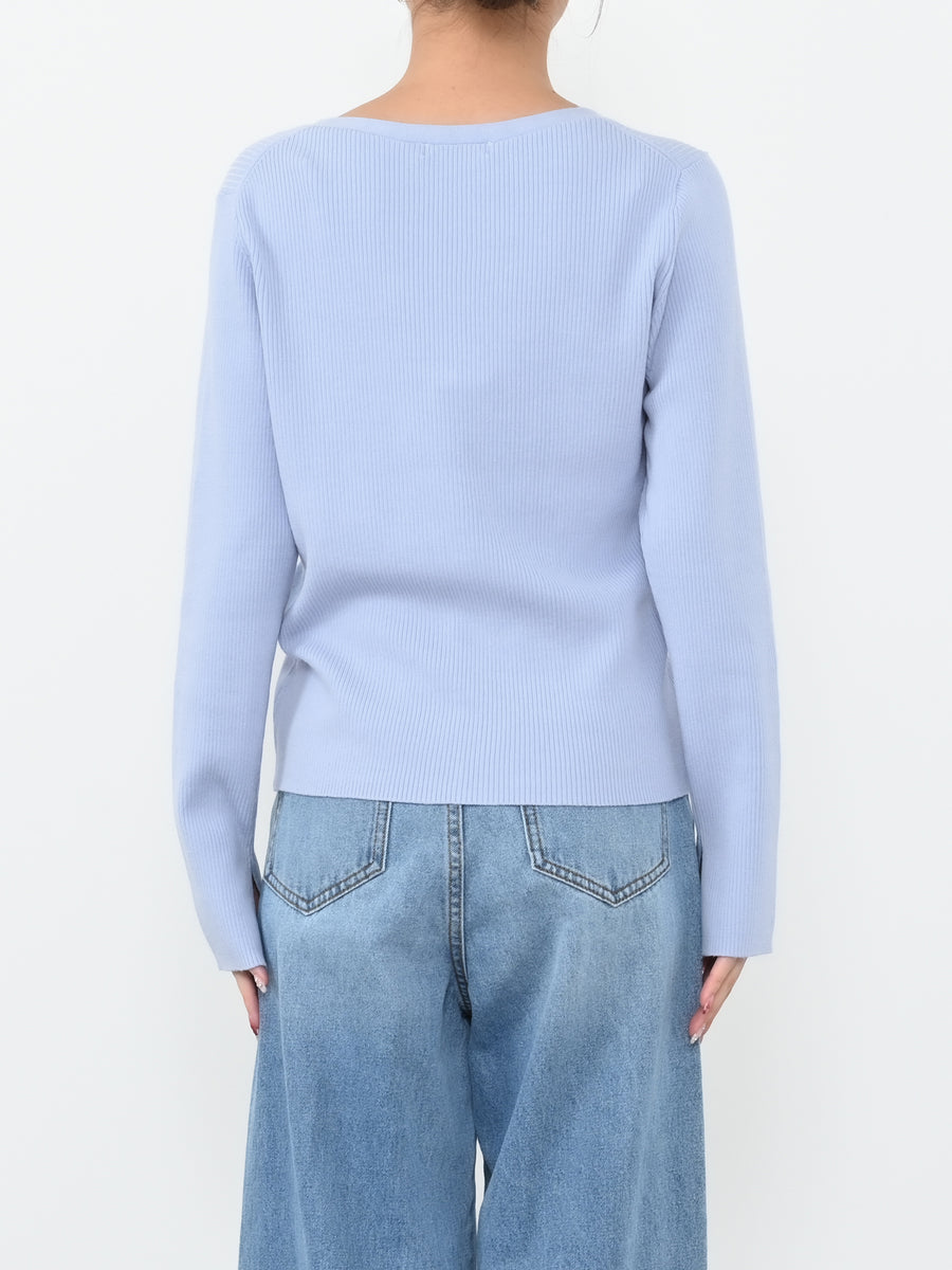 シルキーコットンゴールドボタンニットカーディガン　[通常]