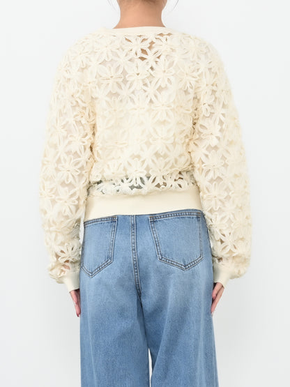 フラワーエンブロイダリーカーディガン　[通常]