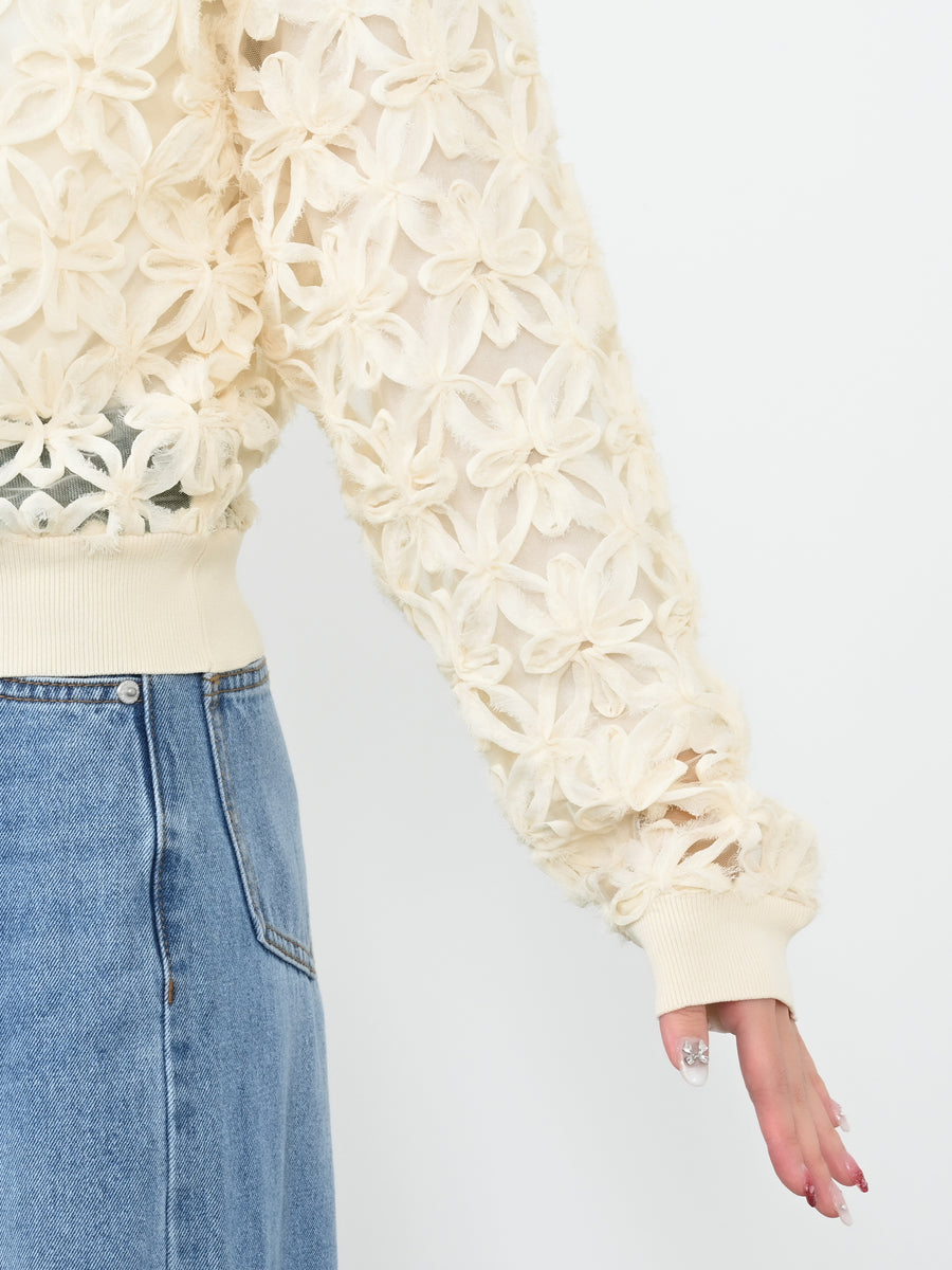 フラワーエンブロイダリーカーディガン　[通常]