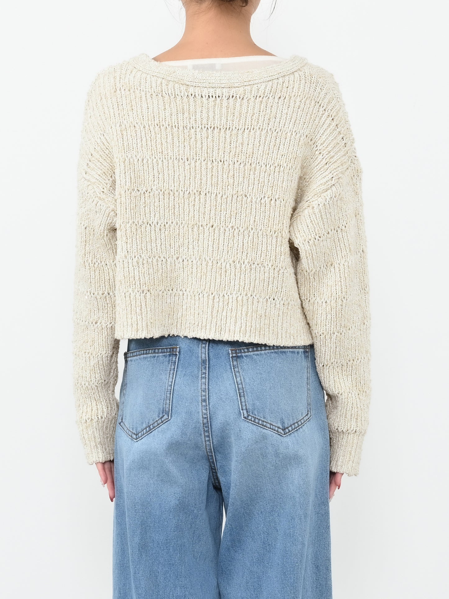 スラブミックススパンコールカーディガン　[通常]