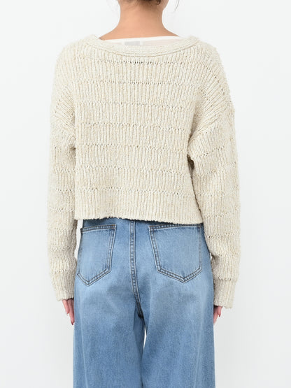 スラブミックススパンコールカーディガン　[通常]