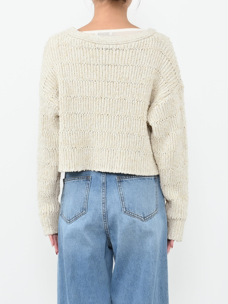 スラブミックススパンコールカーディガン　[通常]