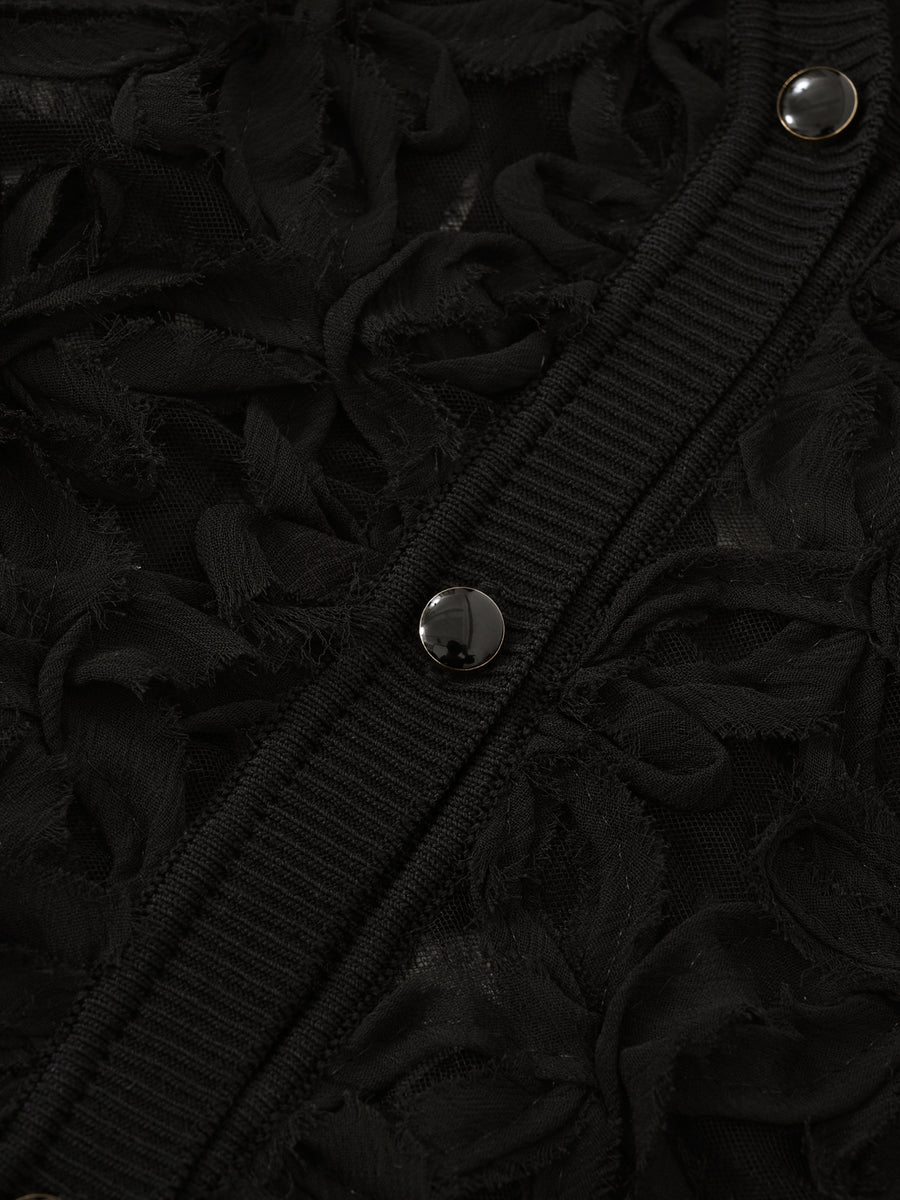 フラワーエンブロイダリーカーディガン　[通常]