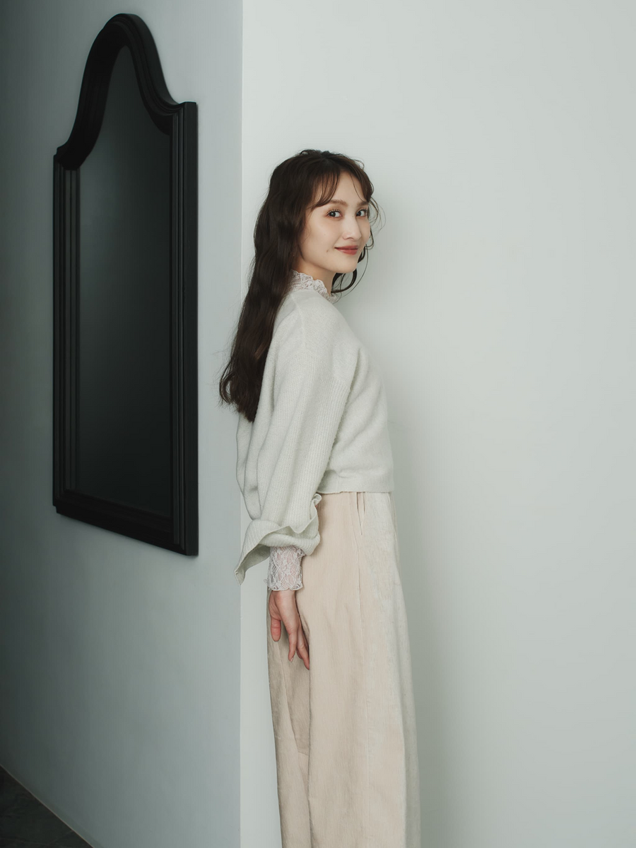 ＜sweetweb掲載＞パウダリーベロアIラインスカート-short & regular　[通常]