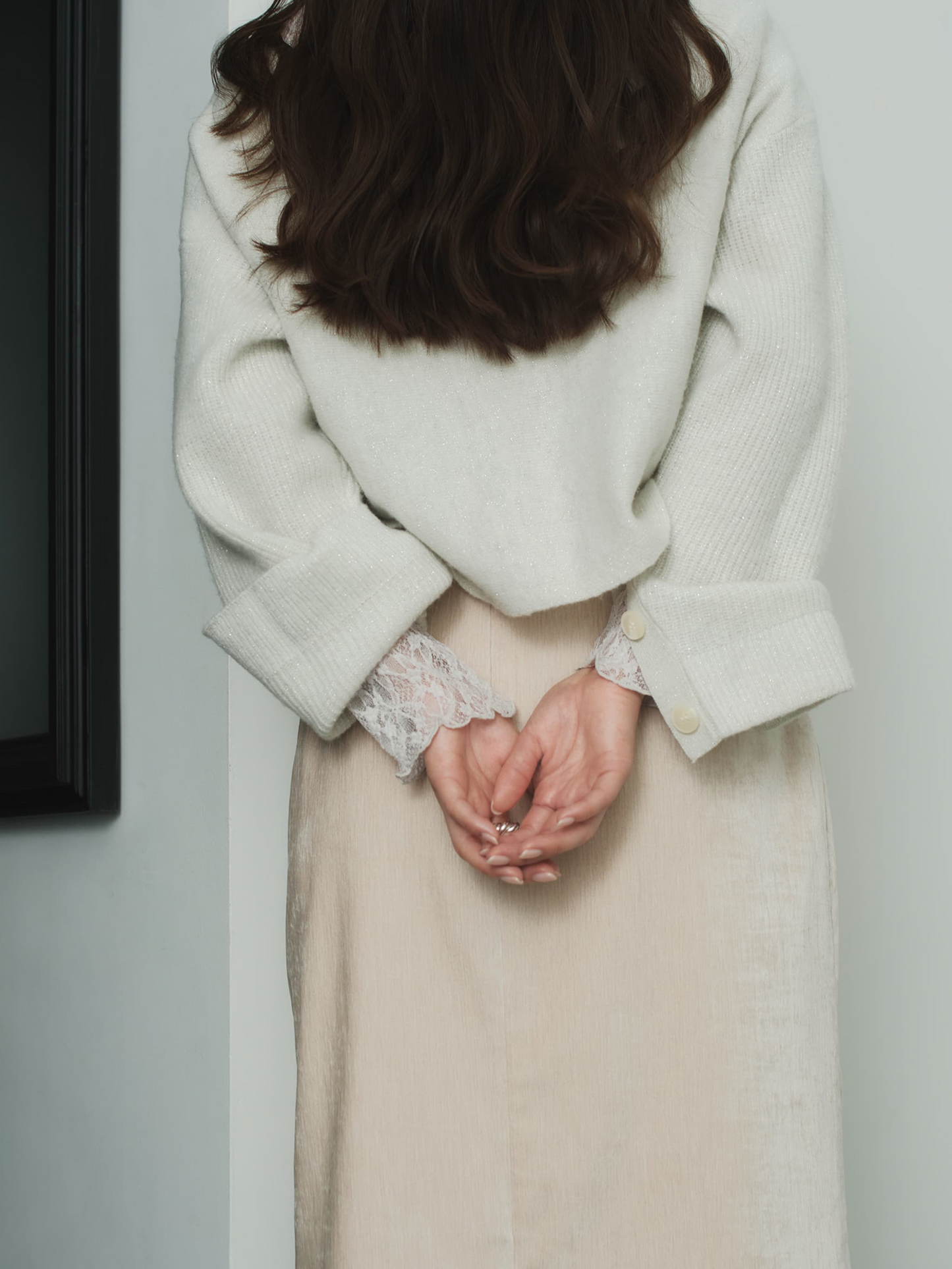 ウールショートボタンスリーブニット　[通常]