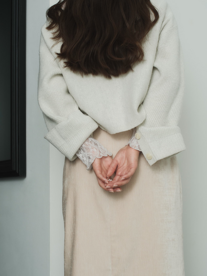 ウールショートボタンスリーブニット　[通常]