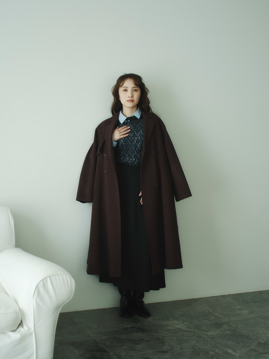 【COHINA】ライトウールショートリバーコート-regular COHINA ライトウールショートリバーコート short ホフホワイト