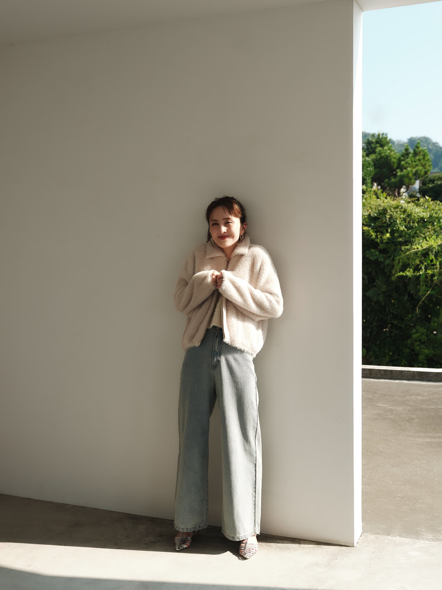 ダブルフェイスフェザージップブルゾン　[通常]