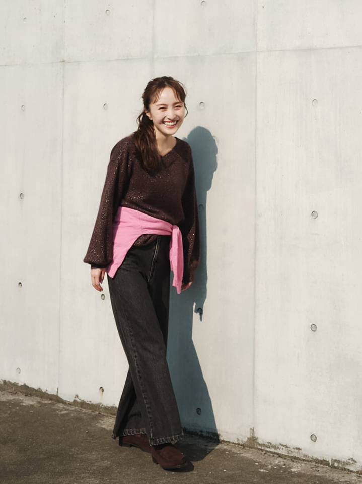 フォックスアンゴラ2wayネックニット　[通常]