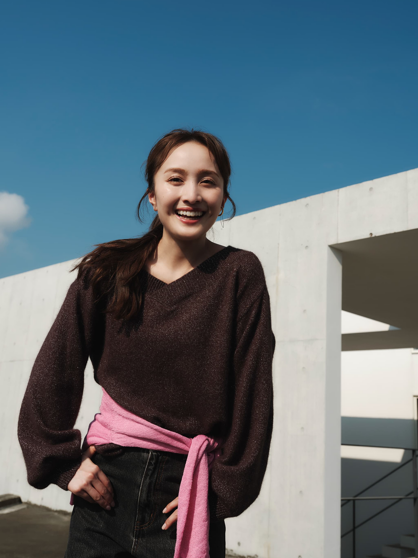 フォックスアンゴラ2wayネックニット　[通常]