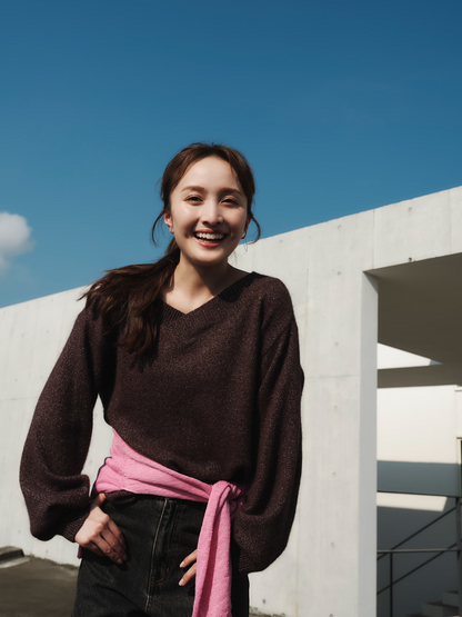 フォックスアンゴラ2wayネックニット　[通常]