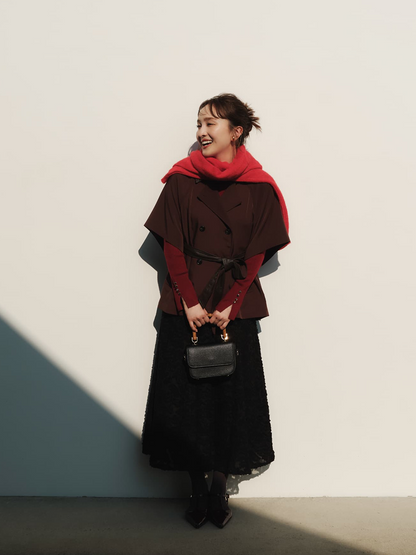 シルクウールゴールドボタンリブニット　[通常]