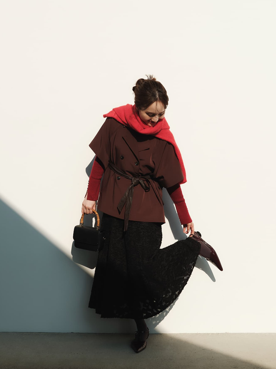 シルクウールゴールドボタンリブニット　[通常]