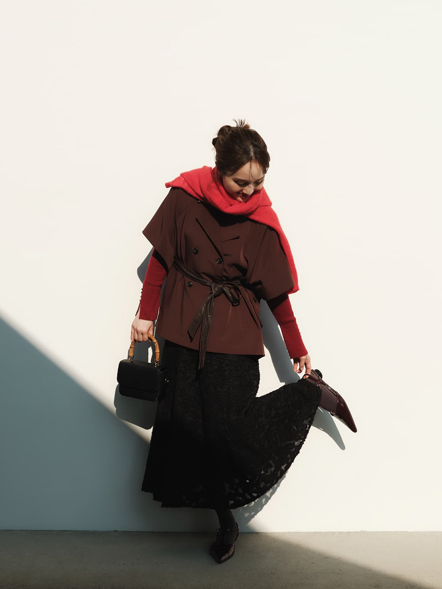 シルクウールゴールドボタンリブニット　[通常]