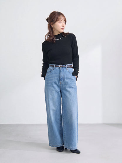 カシミヤブレンドゴールドボタンニット　[通常]