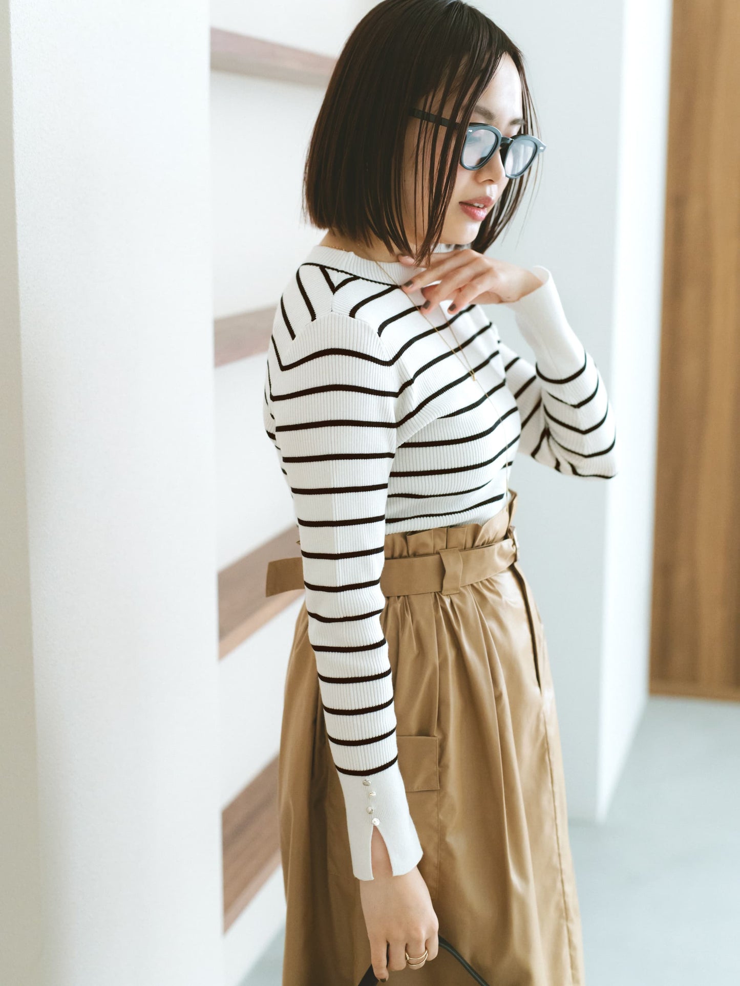 シルキーコットンゴールドボタンニット　[通常]