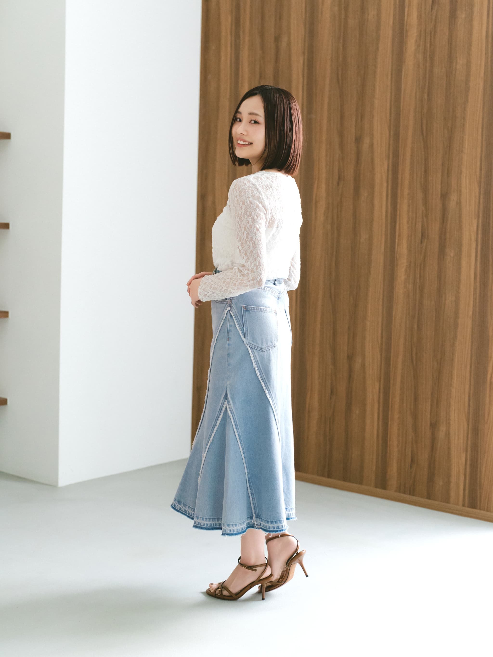 フリンジマーメイドデニムスカート | 小柄・低身長女性向け フリンジマーメイドデニムスカート | 小柄・低身長女性向け