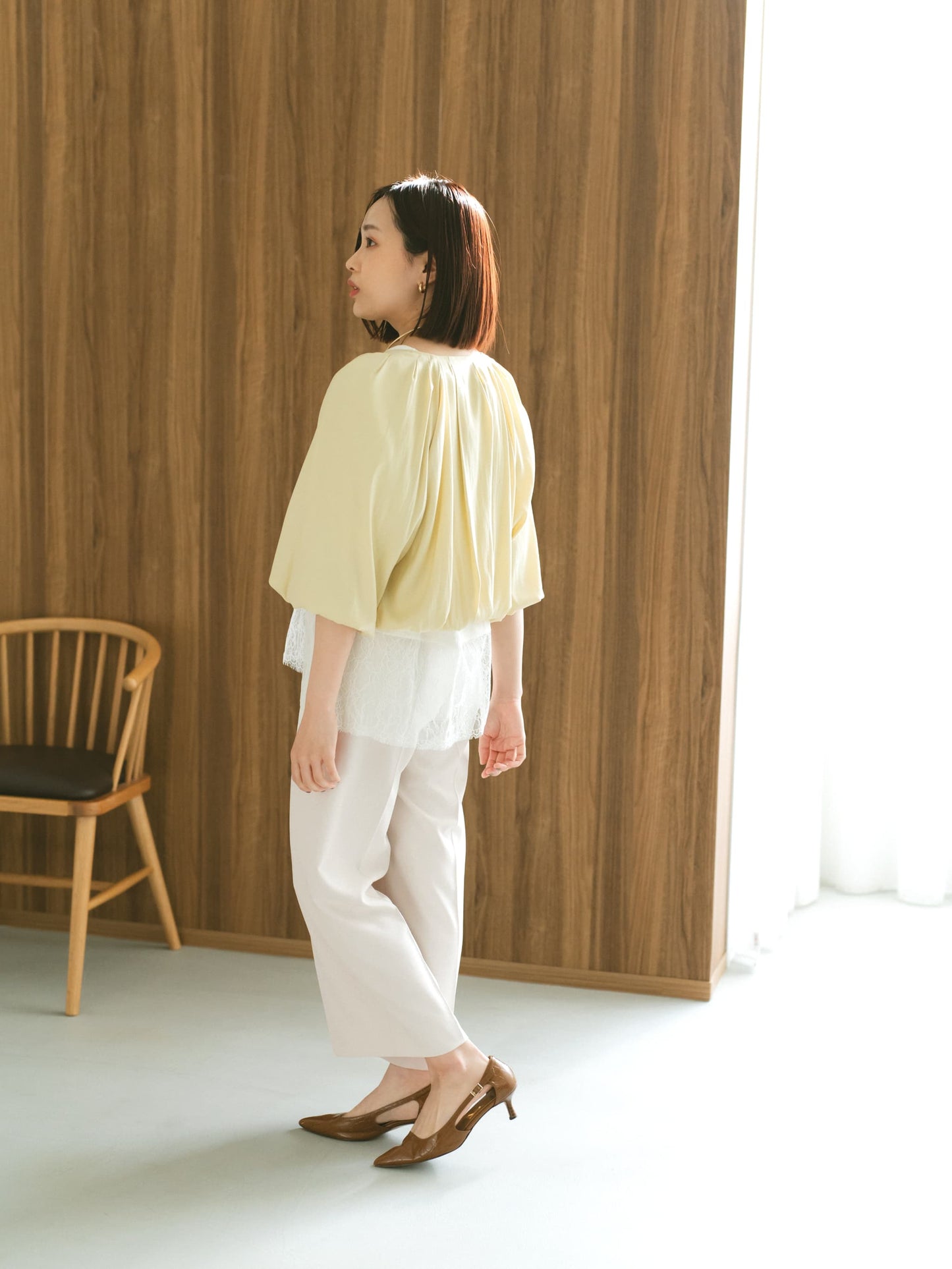 とろみワンタックストレートパンツ-short & regular　[通常]