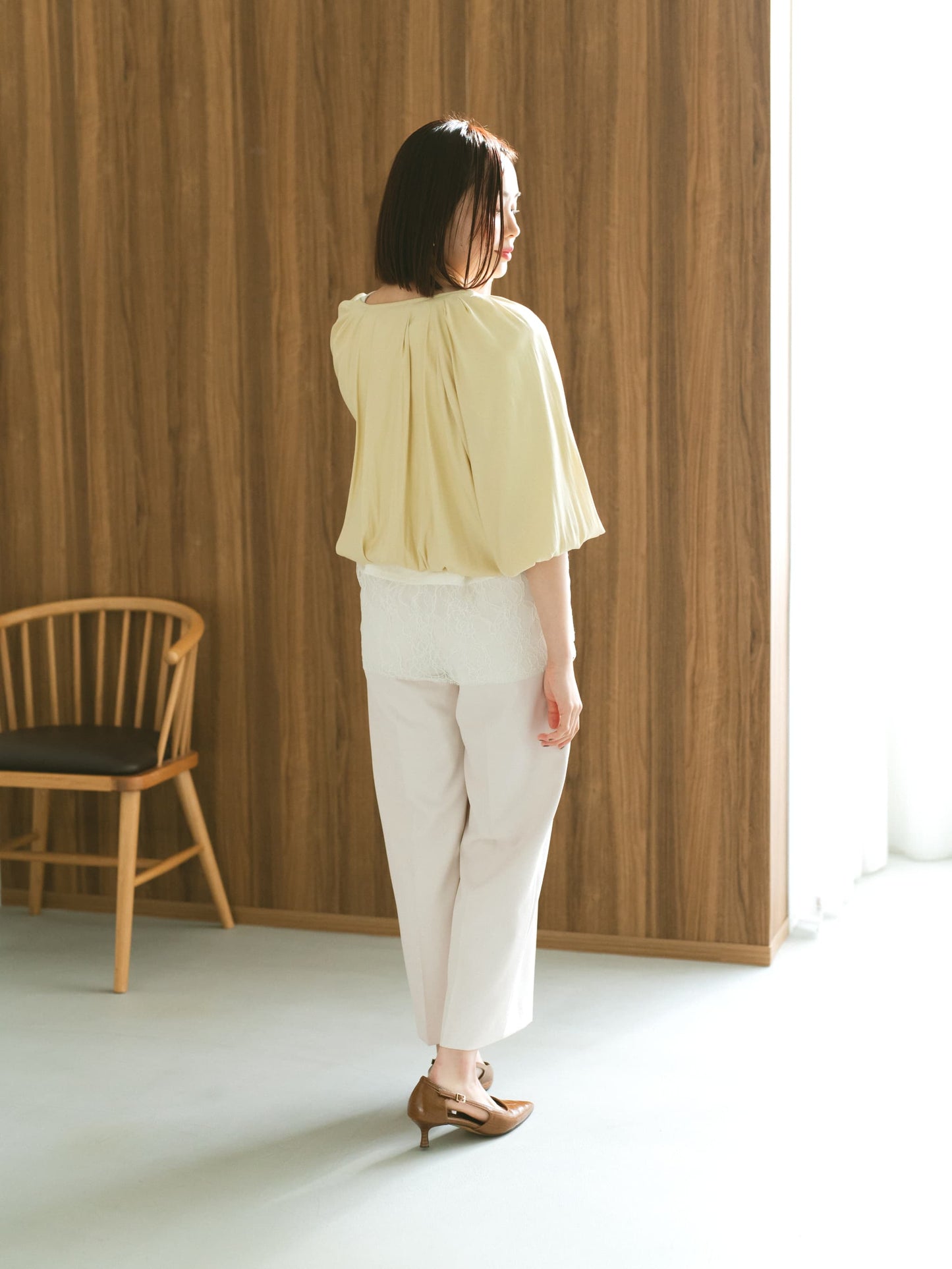 とろみワンタックストレートパンツ-short & regular　[通常]