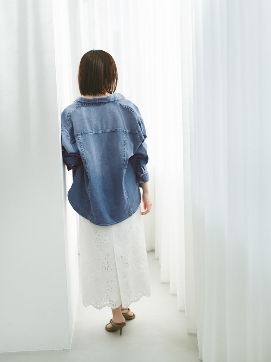 【Healthy DENIM×COHINA】LEMON BALM デニムビッグシャツ　[通常]