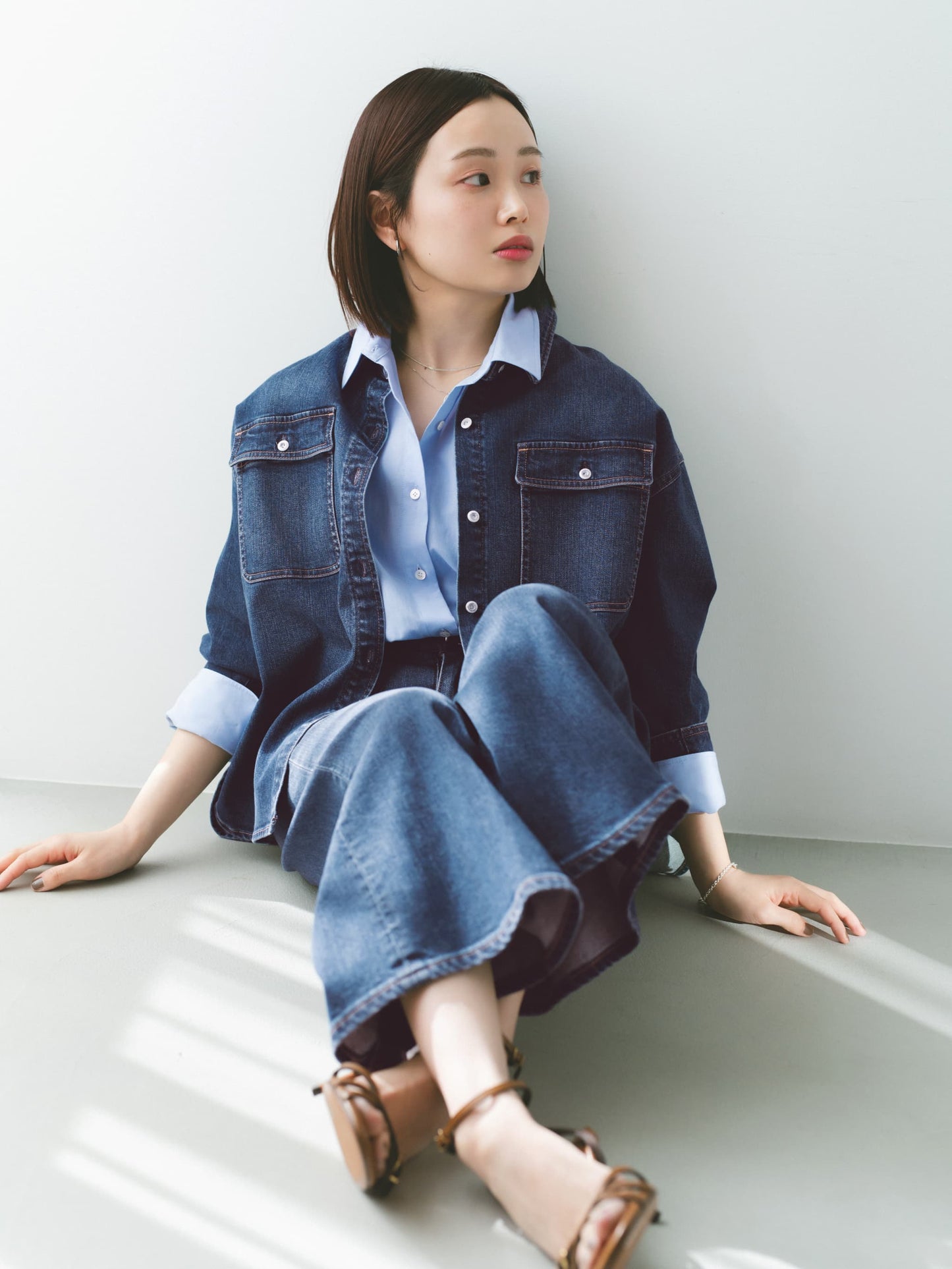 【Healthy DENIM×COHINA】LEMON BALM デニムビッグシャツ　[通常]