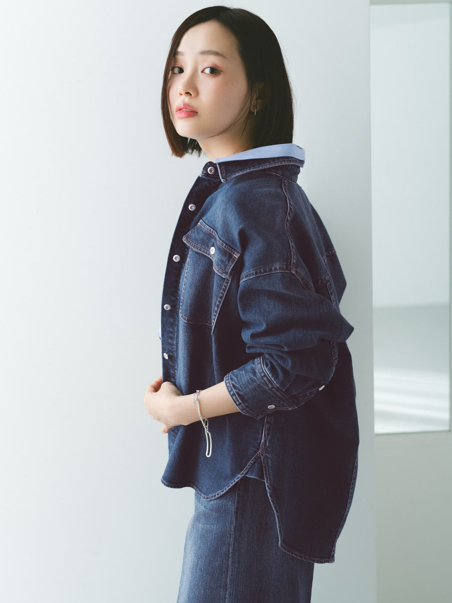 【Healthy DENIM×COHINA】LEMON BALM デニムビッグシャツ　[通常]