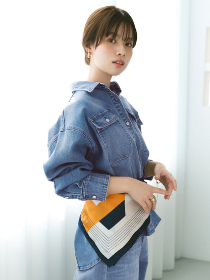 【Healthy DENIM×COHINA】LEMON BALM デニムビッグシャツ　[通常]