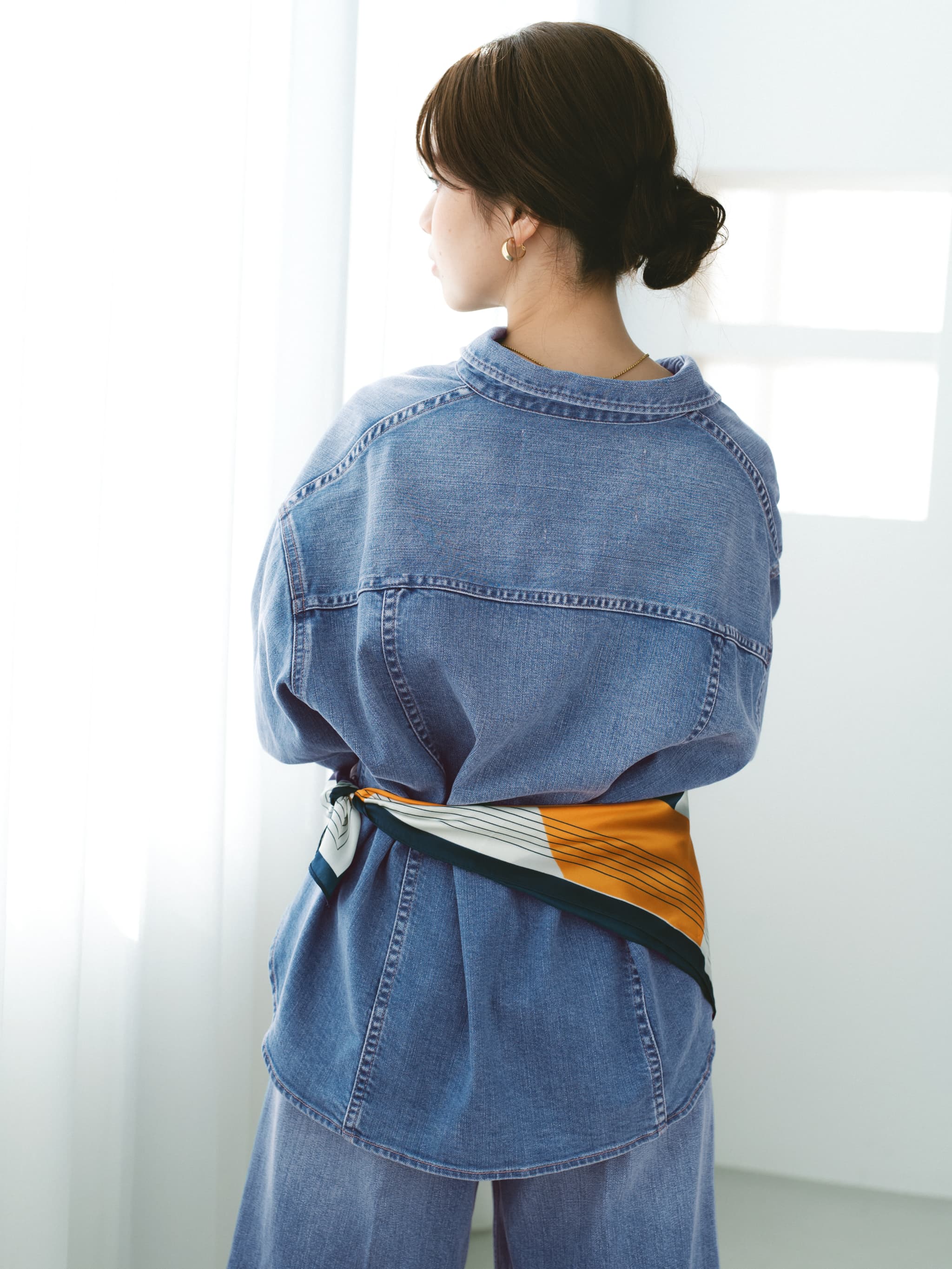 Healthy DENIM×COHINA】LEMON BALM デニムビッグシャツ | 小柄・低身長