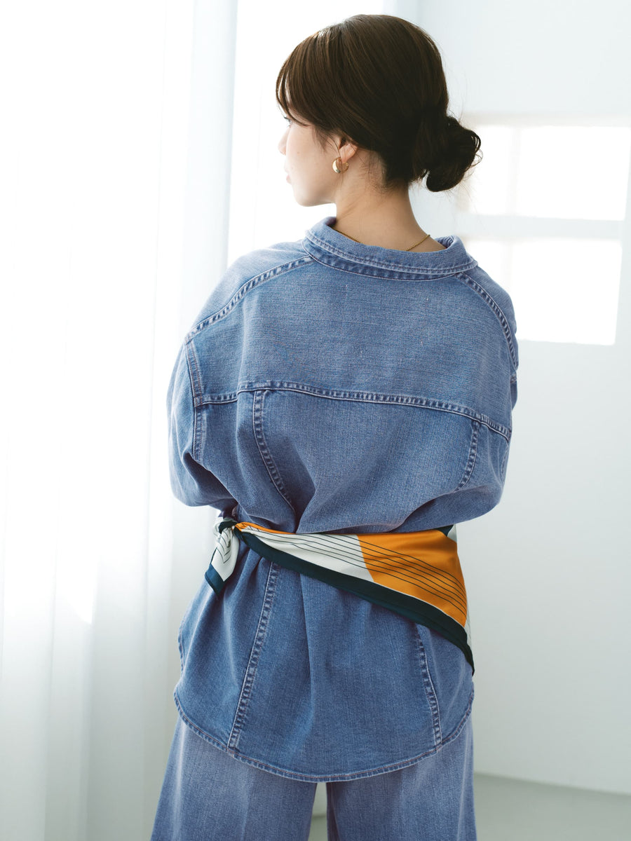 【Healthy DENIM×COHINA】LEMON BALM デニムビッグシャツ　[通常]