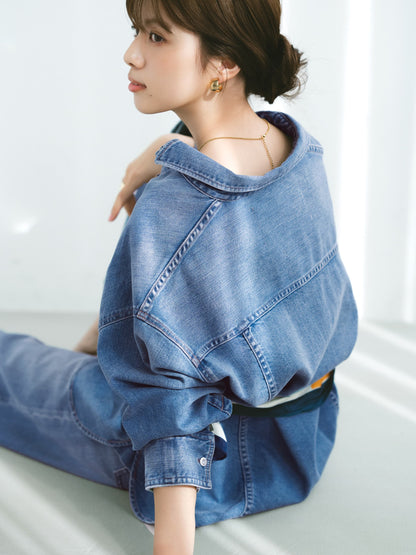 【Healthy DENIM×COHINA】LEMON BALM デニムビッグシャツ　[通常]