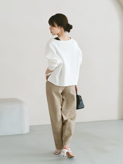 エンブロイダリーカーブタックパンツ-short & regular　[通常]