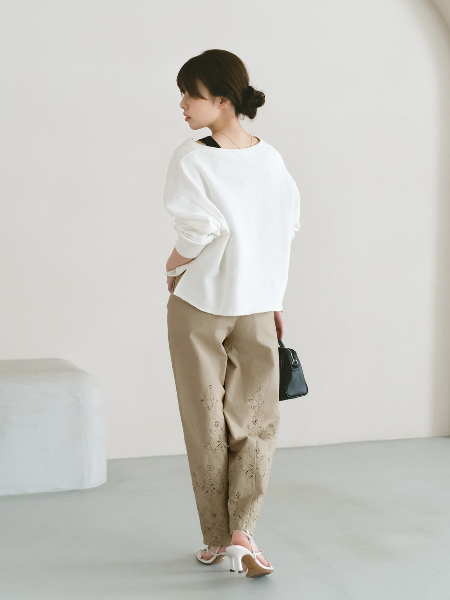 エンブロイダリーカーブタックパンツ-short & regular　[通常]