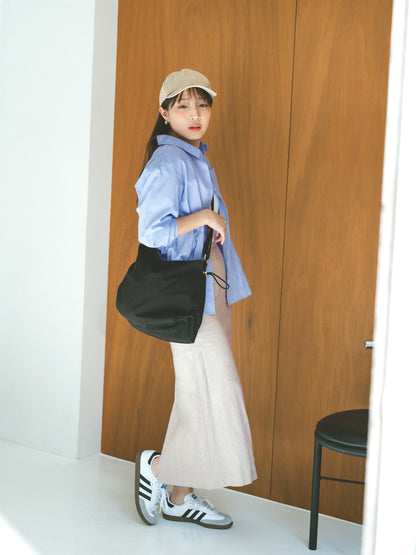 ストレッチリネンIラインスカート-short & regular　[通常]