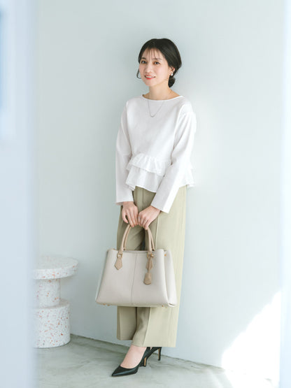 とろみワンタックストレートパンツ-short & regular　[通常]