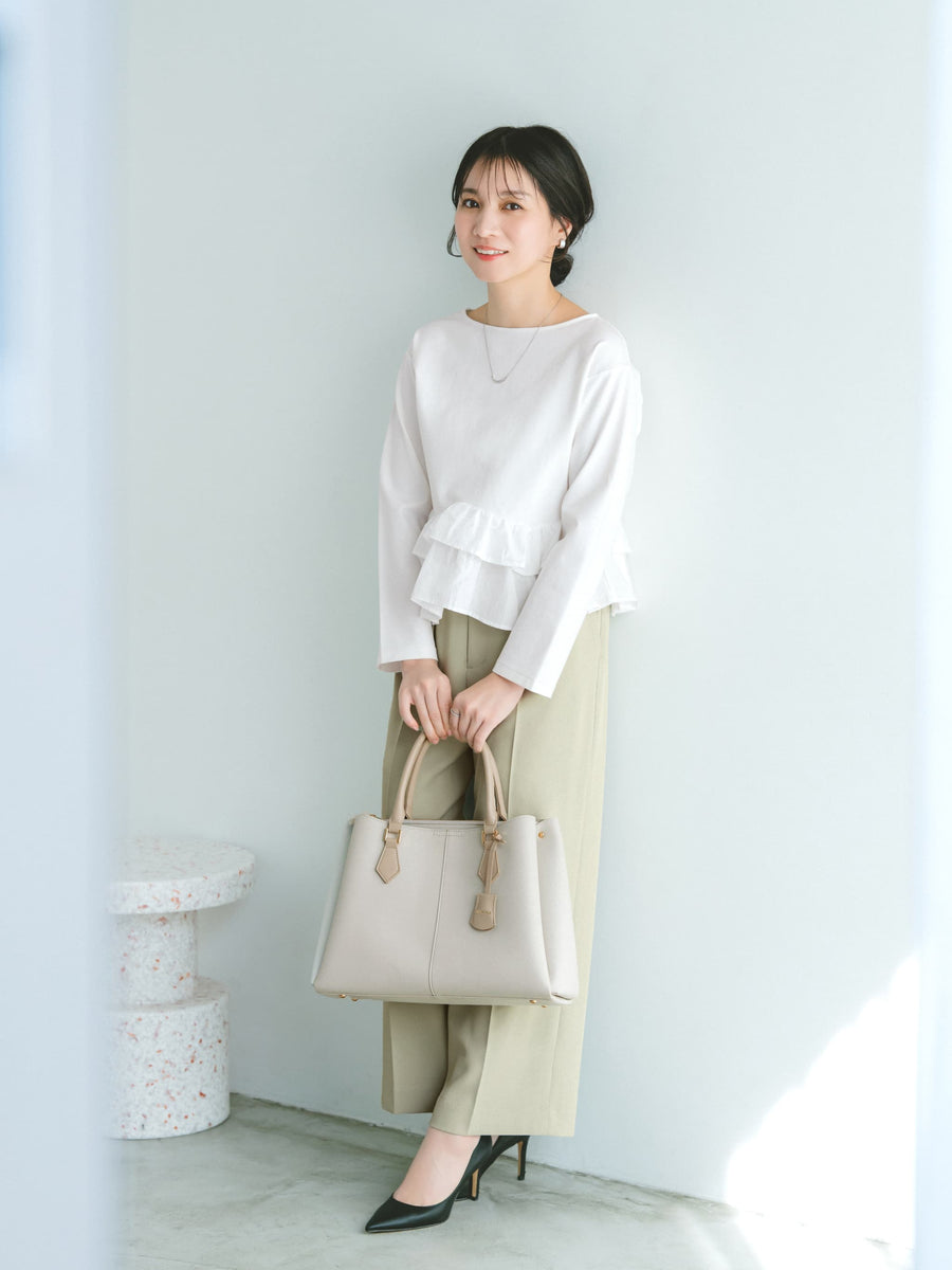 とろみワンタックストレートパンツ-short & regular　[通常]