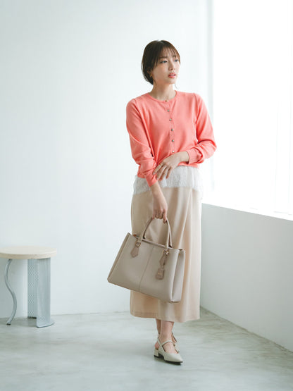 グロッシーゴールドボタンカーディガン　[通常]