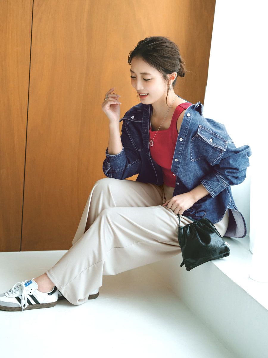 【UVカット/ウォッシャブル/防シワ】リラクシータックパンツ-short & regular　[通常]