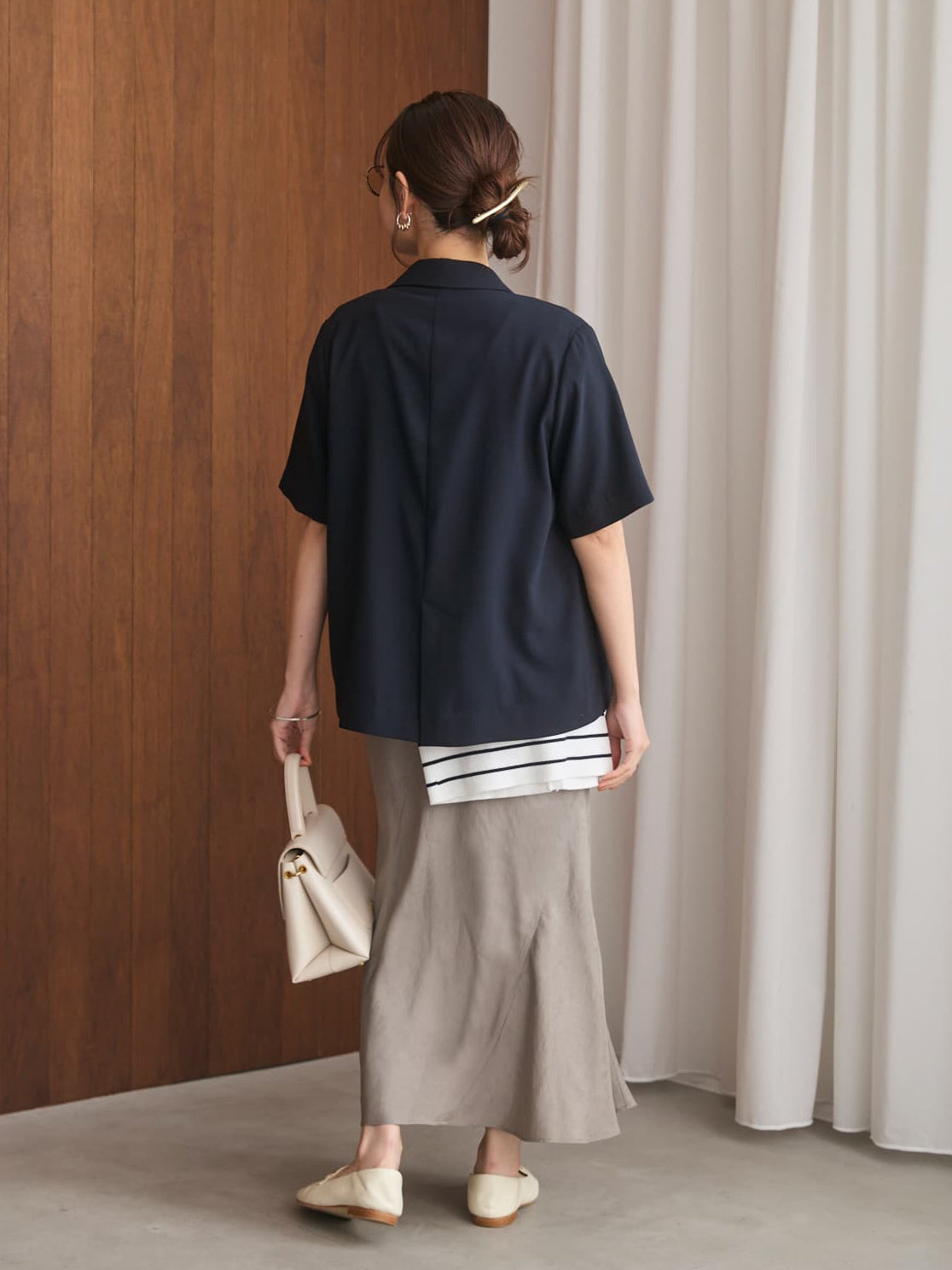 接触冷感】とろみハーフスリーブジャケット | 小柄・低身長女性向け